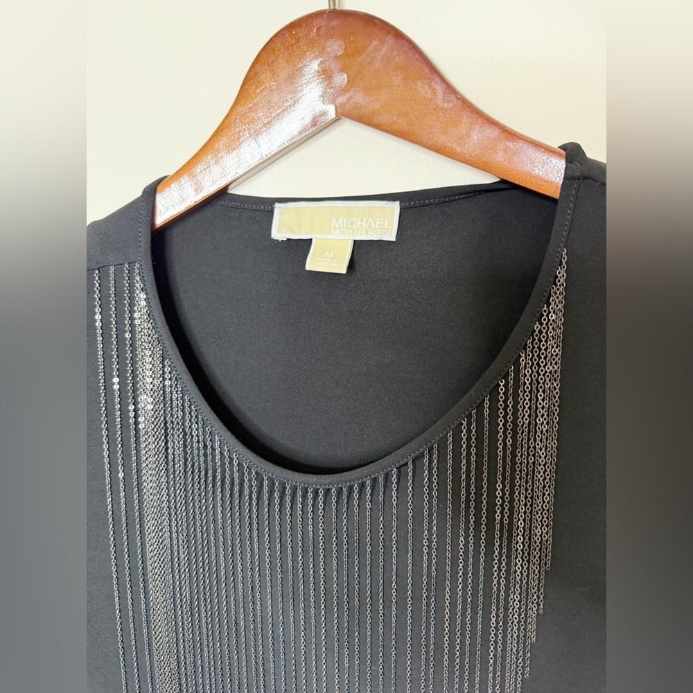 Michael Kors - Chic Black Chain Embellished Dress - size Medium - Perfect cond. - Picture 4 of 14